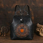 Women's vintage leather backpack, luxurious and elegant