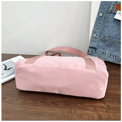 Bolsa de ombro de grande capacidade para mulheres, bolsa casual de nylon durável com vários bolsos, sacola de viagem leve
