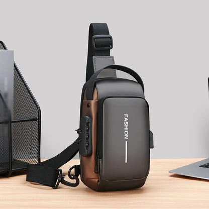 Stylish Men's Sling Bag - Durable Oxford Fabric, Crossbody Chest Pack with Phone Pocket, Zip Closure for Daily Commute
