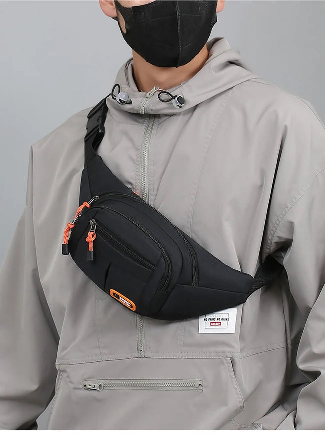 Multifunctional unisex waist bag with large capacity and waterproof properties