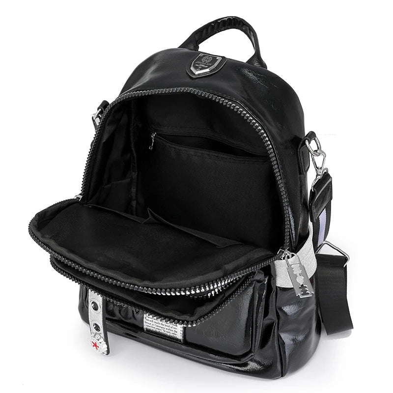 Women's multifunctional backpack with a modern design, made of anti-theft synthetic leather, spacious and stylish