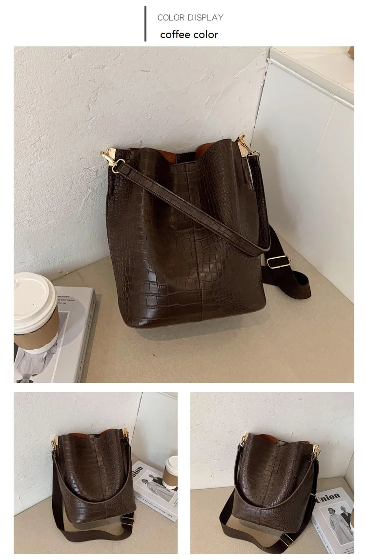 Elegant vintage women's leather handbag