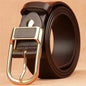 Men's casual and modern cowboy-style belt with a pin buckle, retro style for formal occasions