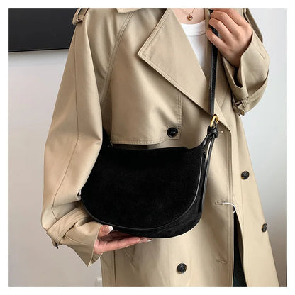 Women's vintage suede crossbody bag, casual and versatile