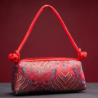 Women's shoulder/handbag in embroidered silk