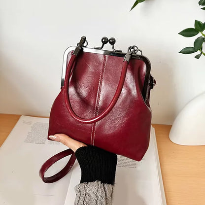 HOMEFISH Women's Crossbody Bag in Shell Shape, Vintage Leather Shoulder