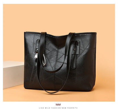 Stylish and elegant women's square tote bag with a horizontal zipper, suitable for carrying by hand or on the shoulder