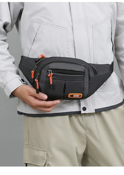 Multifunctional unisex waist bag with large capacity and waterproof properties