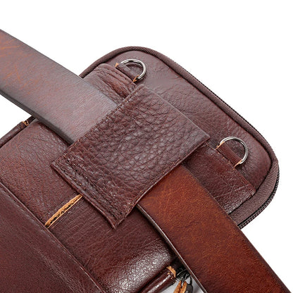 Men's small, crossbody PU leather waist bag for cell phone and other items