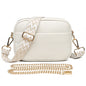 Women's leather tote bag, classic style with crossbody strap and chain detail