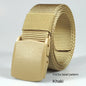Men's casual belt for outdoor activities, made of canvas and nylon, without metal