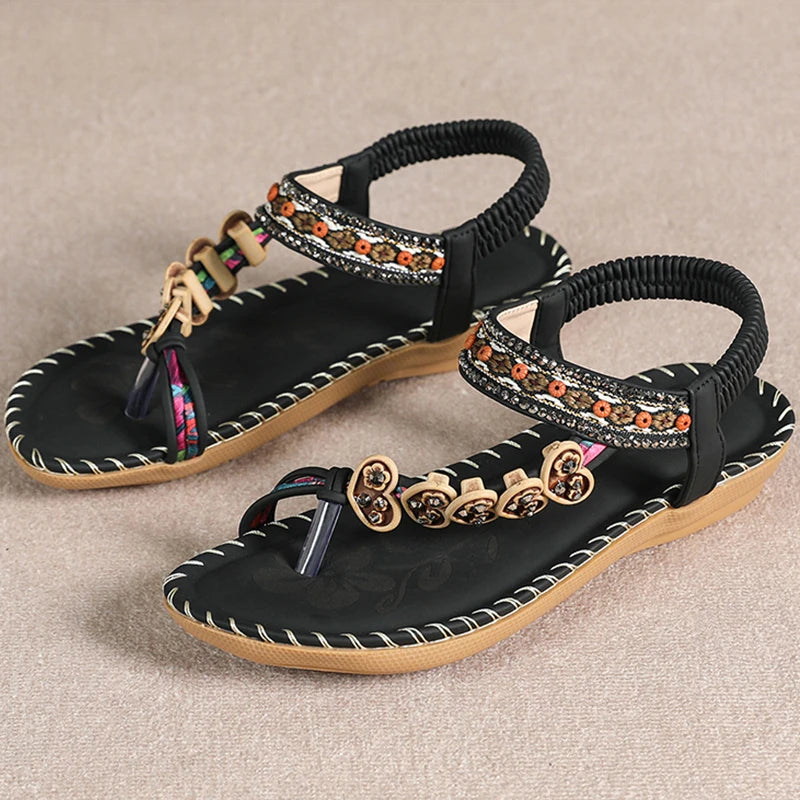 Women's bohemian style flip-flops