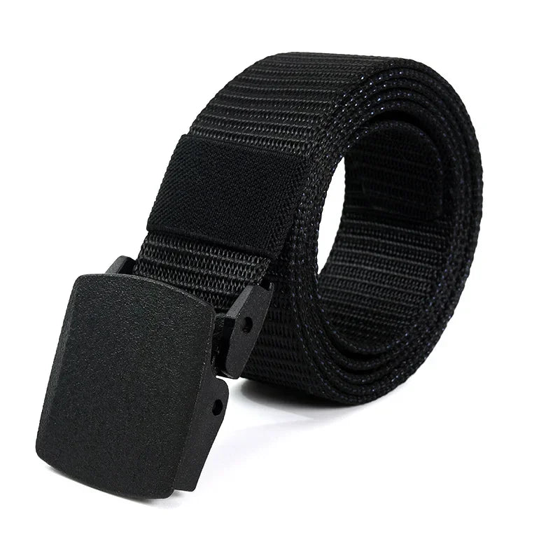 Canvas belt for men and women, tactical style, made of nylon, without metal.