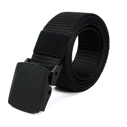 Canvas belt for men and women, tactical style, made of nylon, without metal.