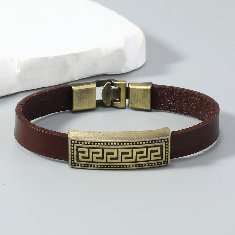 Vintage leather bracelet for men