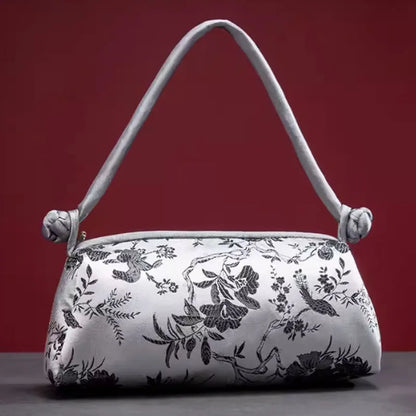 Women's shoulder/handbag in embroidered silk