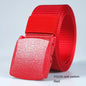 Men's casual belt for outdoor activities, made of canvas and nylon, without metal