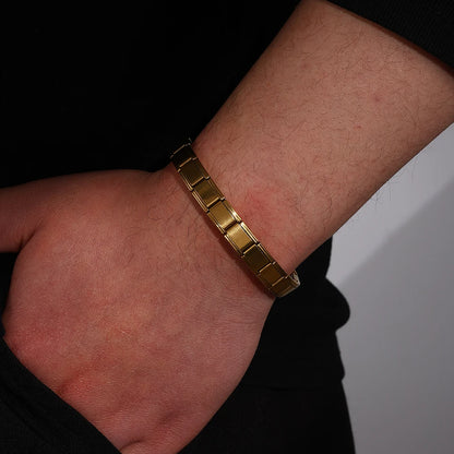 Italian-Style Square-Link Stainless Steel Bracelets – Unisex – Flexible Italian Links