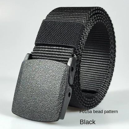 Men's casual belt for outdoor activities, made of canvas and nylon, without metal
