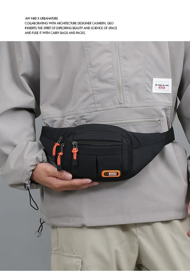 Multifunctional unisex waist bag with large capacity and waterproof properties
