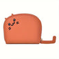 Card holder with a cat-shaped design and multiple compartments.