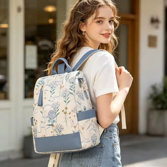 Women's Leather Backpack with Anti-Theft Design – Multifunctional and High-Capacity