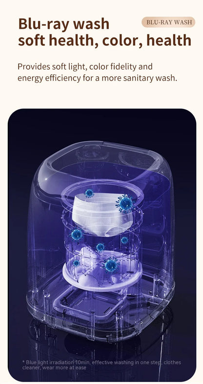 Fully Automatic Portable Mini Washer with Spin-Dry Function (220V) for Underwear and Children's Clothing
