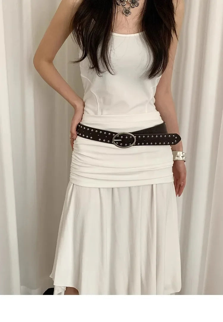 Bohemian women's belt with rivets, sophisticated and exclusive design