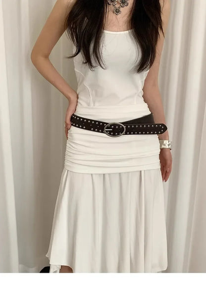 Bohemian women's belt with rivets, sophisticated and exclusive design