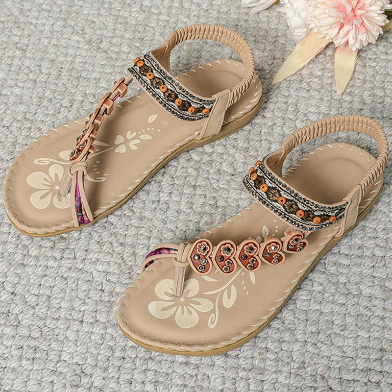 Women's bohemian style flip-flops