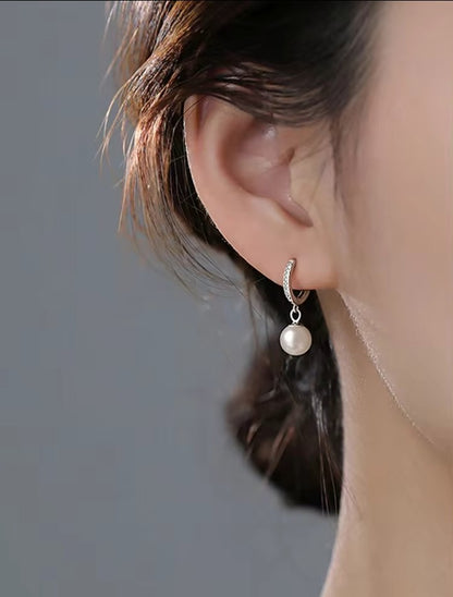 Earrings with Natural Freshwater Pearls in 925 Sterling Silver
