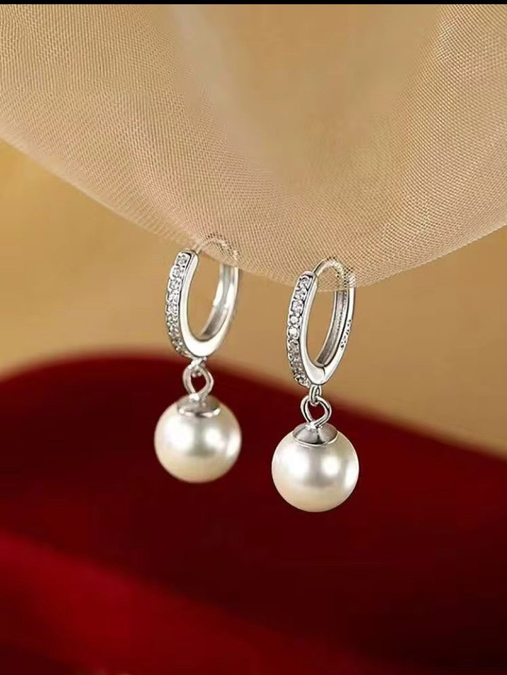 Earrings with Natural Freshwater Pearls in 925 Sterling Silver