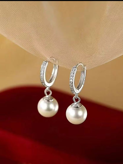 Earrings with Natural Freshwater Pearls in 925 Sterling Silver