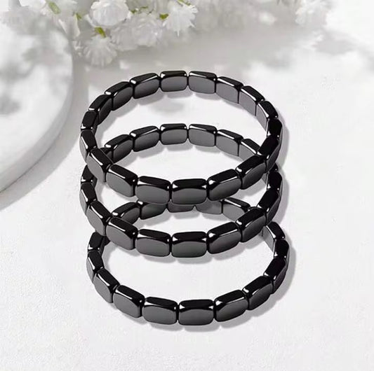 Men's Therapeutic Natural Hematite Stone Bracelet