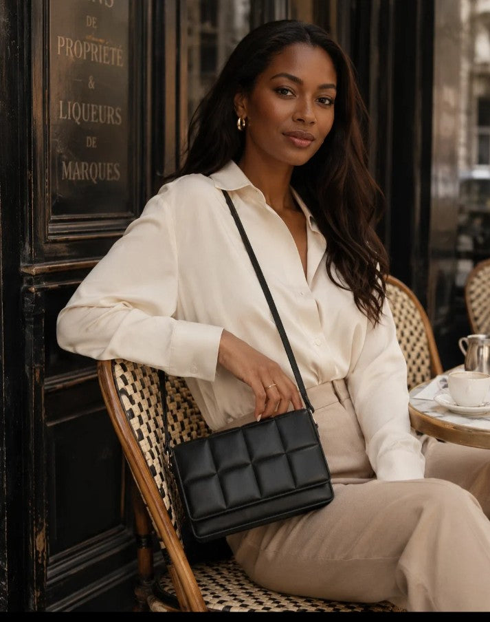 Classic Women's Shoulder Bag with Top Handle – Small, Leather, Crossbody