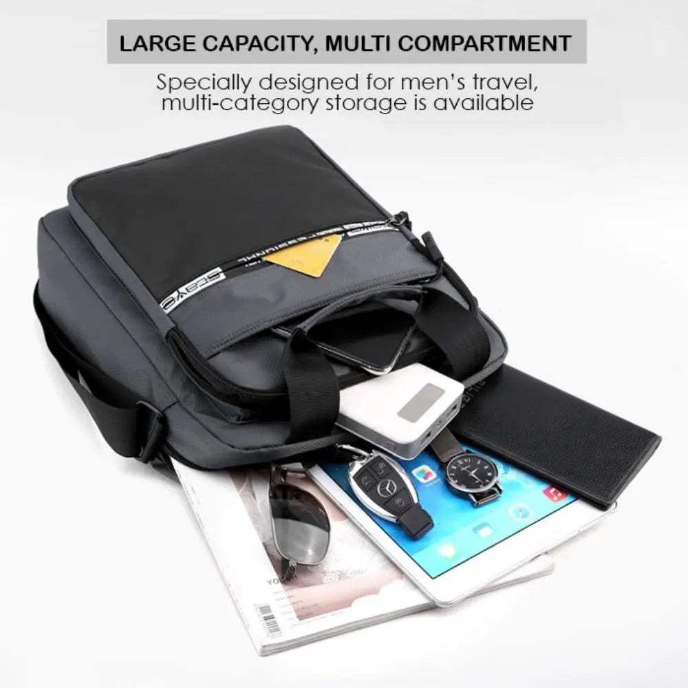 High-capacity, high-quality men's shoulder bag, made of waterproof and multifunctional Oxford fabric