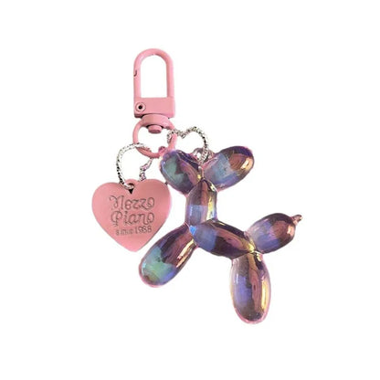 Balloon dog keychain in vibrant colors, a creative and fun accessory