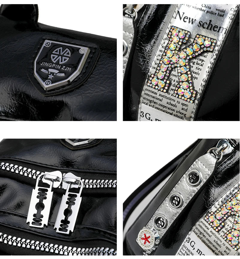 Women's multifunctional backpack with a modern design, made of anti-theft synthetic leather, spacious and stylish