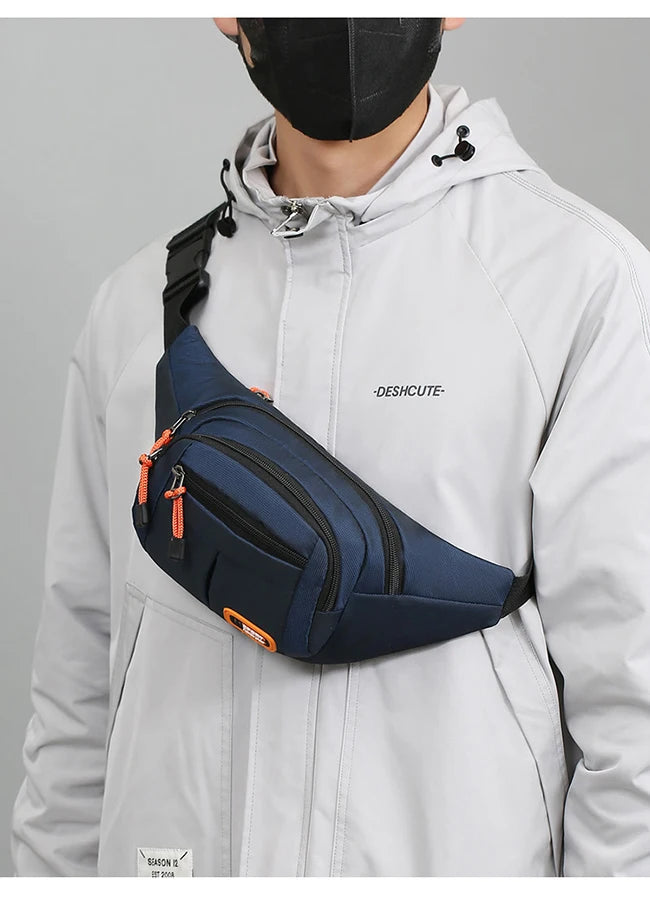 Multifunctional unisex waist bag with large capacity and waterproof properties