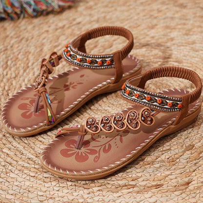 Women's bohemian style flip-flops