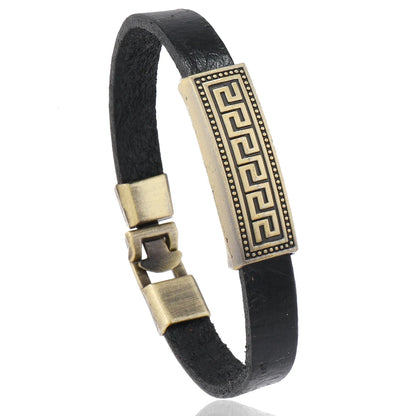 Vintage leather bracelet for men