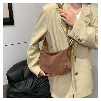 Women's vintage suede crossbody bag, casual and versatile
