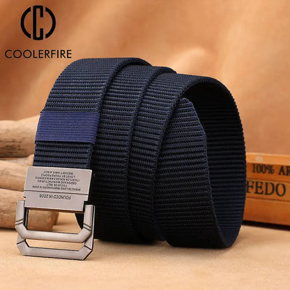 Elegant, casual, tactical men's belt in nylon fabric, military style, to wear with jeans