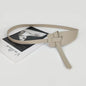 High-quality women's belt in soft leather with a knot, long and wide band, ideal for wearing with coats and dresses