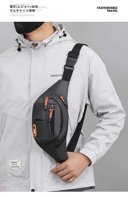 Multifunctional unisex waist bag with large capacity and waterproof properties
