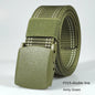 Men's casual belt for outdoor activities, made of canvas and nylon, without metal
