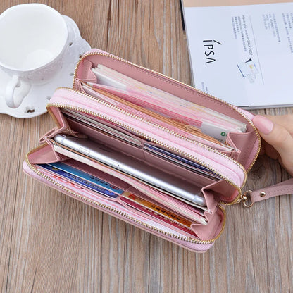 Large women's leather wallets with an elegant design