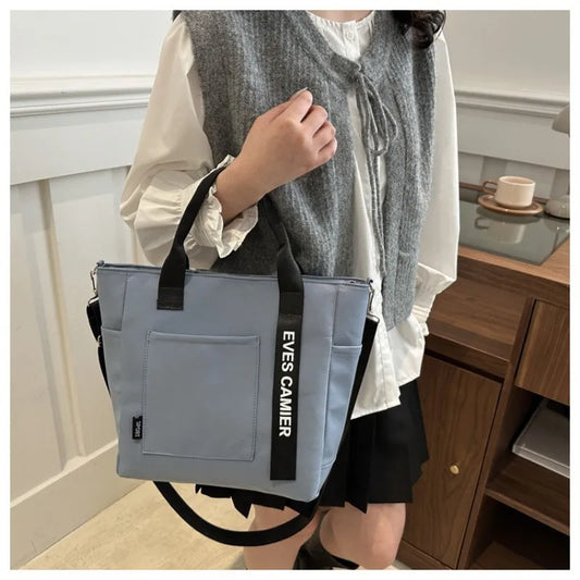 Women's Waterproof Nylon Tote Bag – Large Capacity and Lightweight with Crossbody Strap