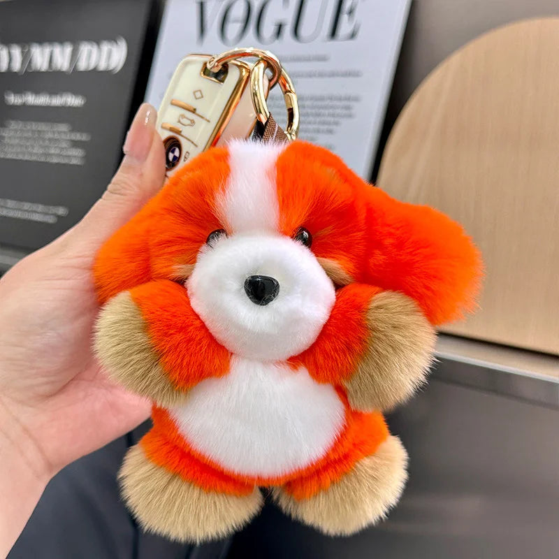 Plush keychain with an adorable and fun dog/rabbit pendant