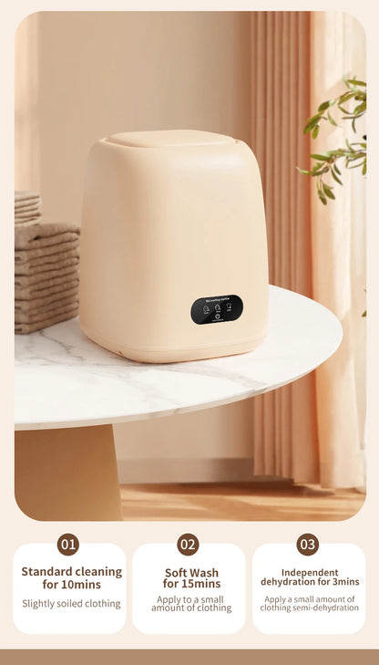 Fully Automatic Portable Mini Washer with Spin-Dry Function (220V) for Underwear and Children's Clothing